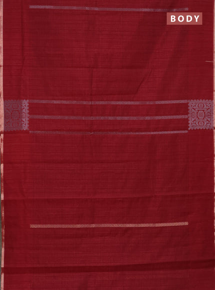 Banarasi semi matka saree maroon with allover silver & gold zari weaves and zari woven butta border