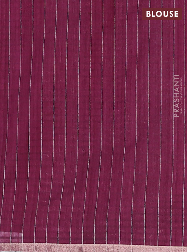 Banarasi semi matka saree wine shade with woven buttas and zari woven piping border