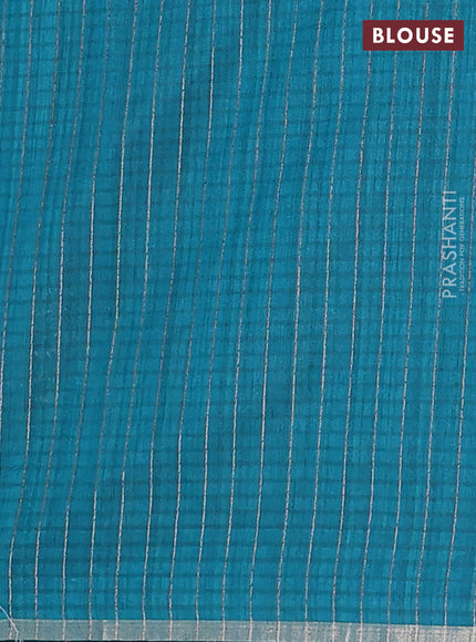 Banarasi semi matka saree teal green with woven buttas and zari woven piping border