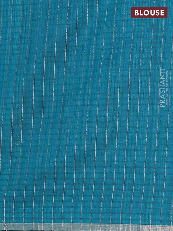 Banarasi semi matka saree teal green with woven buttas and zari woven piping border