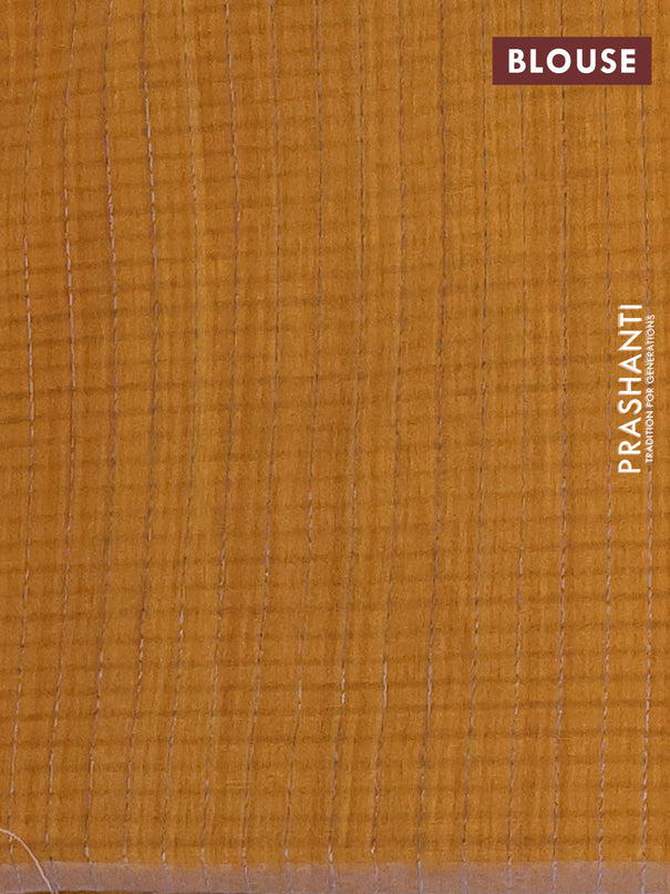 Banarasi semi matka saree dark mustard with woven buttas and zari woven piping border