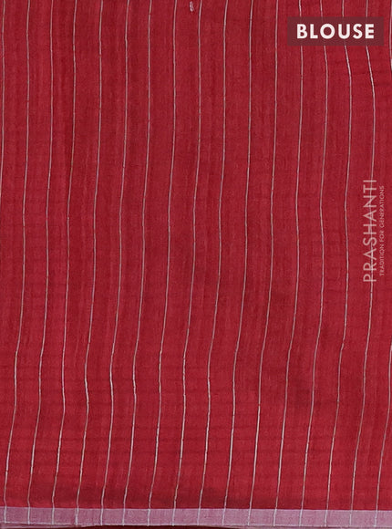 Banarasi semi matka saree maroon with woven buttas and zari woven piping border