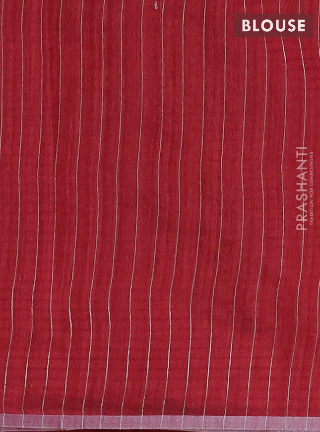 Banarasi semi matka saree maroon with woven buttas and zari woven piping border