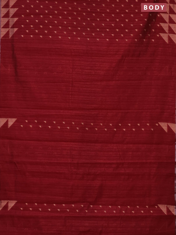 Banarasi semi matka saree maroon with allover zari woven geometric buttas and woven border