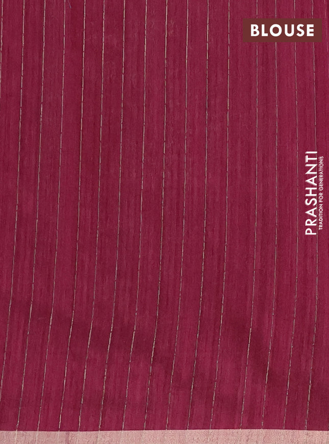 Banarasi semi matka saree wine shade with allover zari woven geometric buttas and woven border