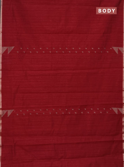 Banarasi semi matka saree maroon with allover zari woven geometric buttas and woven border