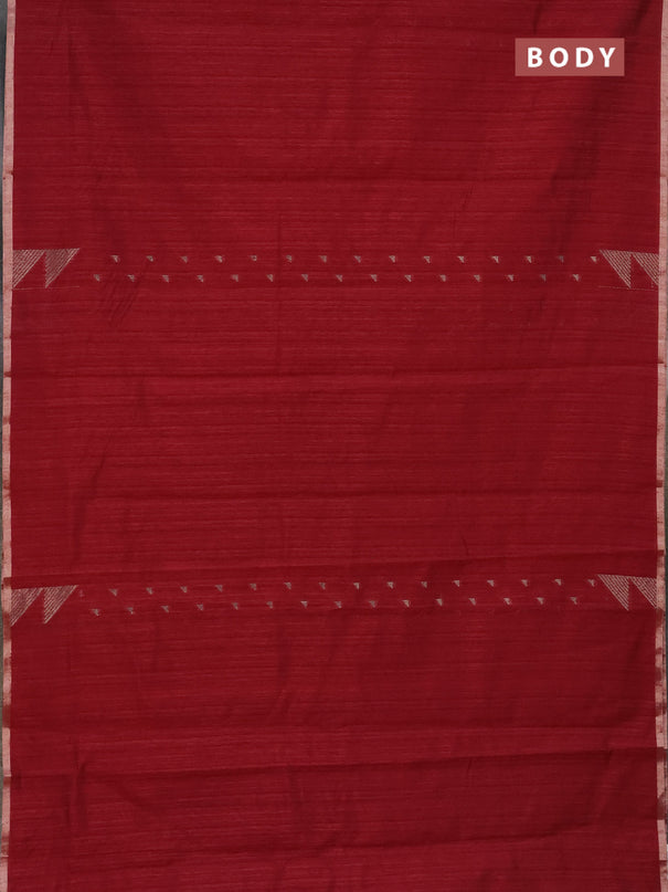 Banarasi semi matka saree maroon with allover zari woven geometric buttas and woven border