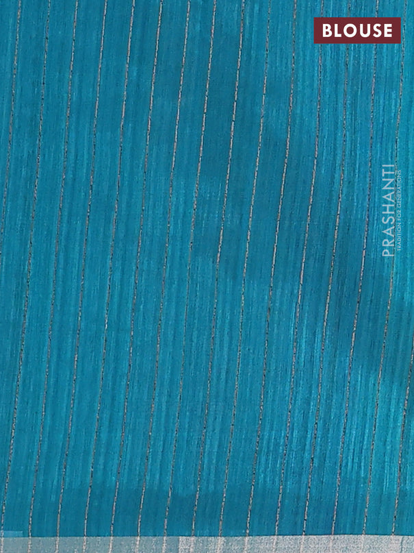 Banarasi semi matka saree teal green shade with allover zari woven geometric buttas and woven border