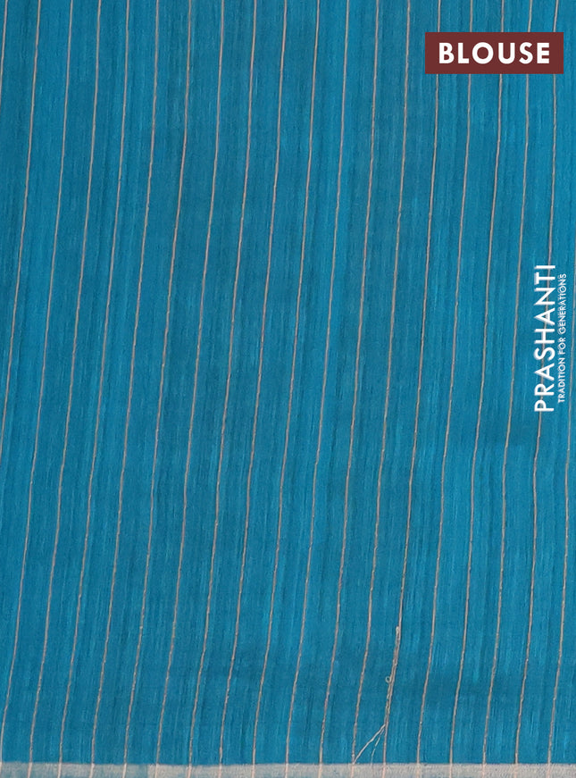 Banarasi semi matka saree teal green shade with allover zari woven geometric buttas and woven border