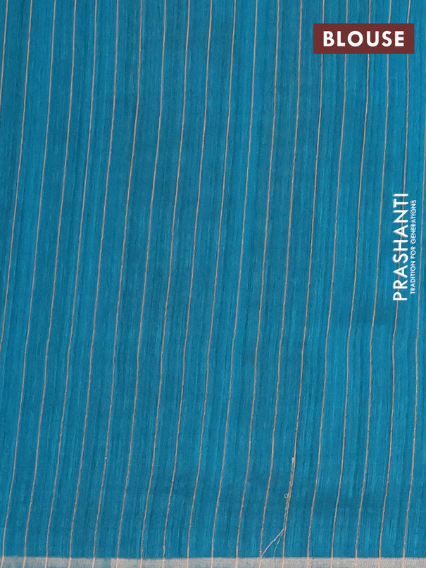 Banarasi semi matka saree teal green shade with allover zari woven geometric buttas and woven border