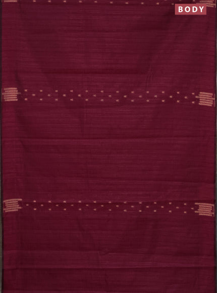 Banarasi semi matka saree wine shade with allover zari woven geometric buttas and zari woven border