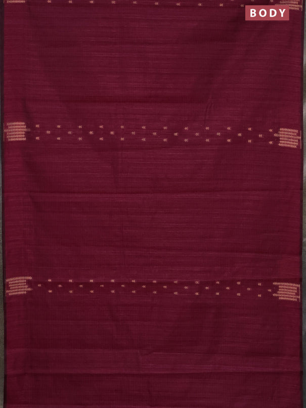 Banarasi semi matka saree wine shade with allover zari woven geometric buttas and zari woven border