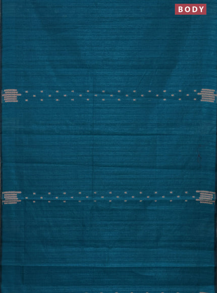 Banarasi semi matka saree teal green shade with allover zari woven geometric buttas and zari woven border