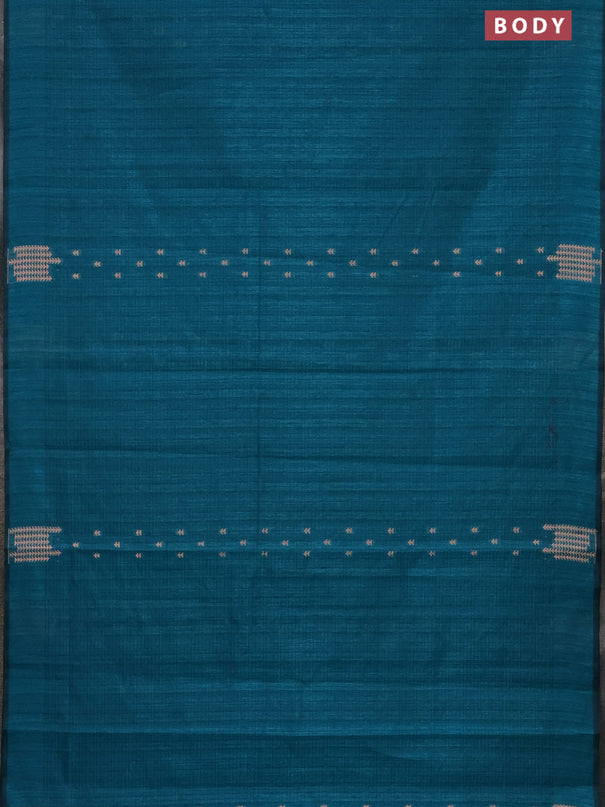 Banarasi semi matka saree teal green shade with allover zari woven geometric buttas and zari woven border