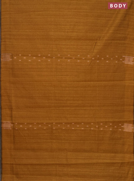 Banarasi semi matka saree dark mustard with allover zari woven geometric buttas and zari woven border