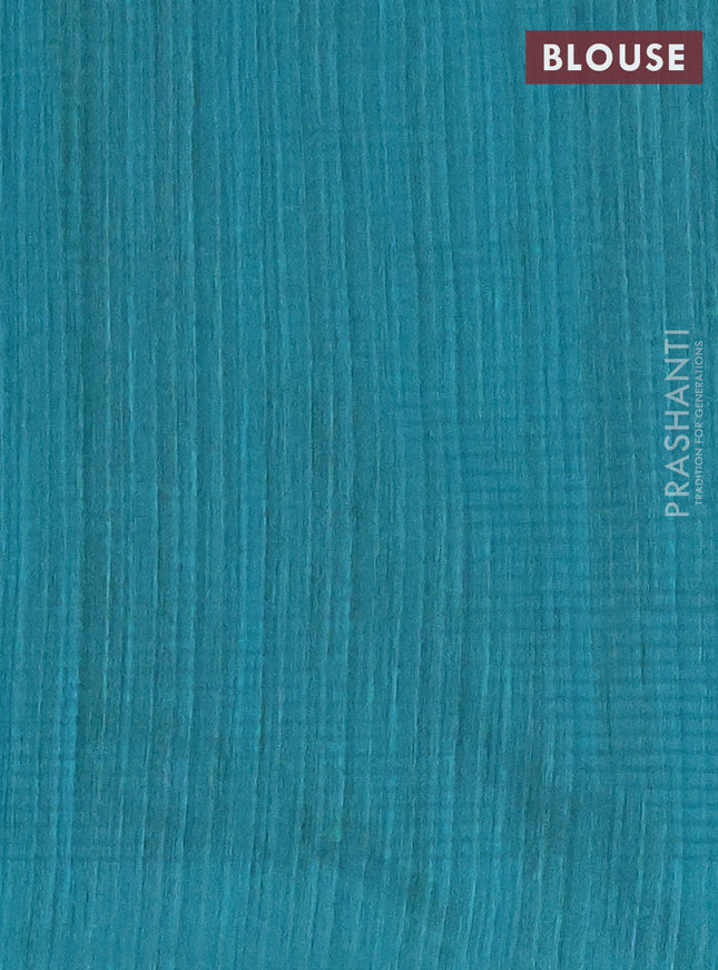 Banarasi semi matka saree teal green with allover zari woven geometric buttas and zari woven border