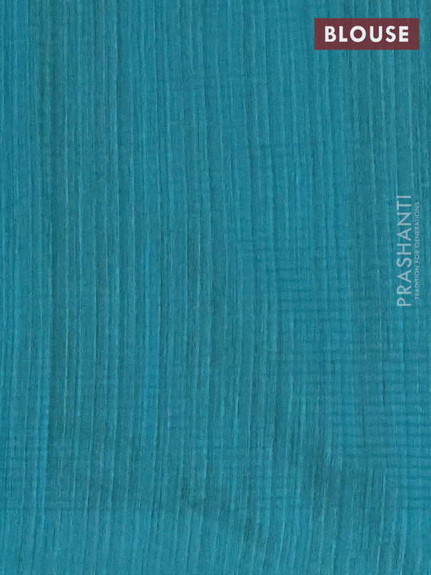 Banarasi semi matka saree teal green with allover zari woven geometric buttas and zari woven border