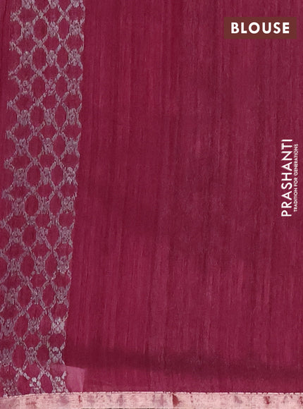 Banarasi semi matka saree wine shade with woven buttas and zari woven piping border
