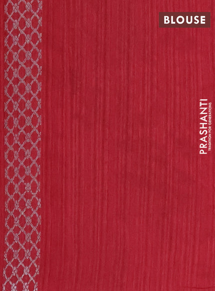 Banarasi semi matka saree maroon with woven buttas and zari woven piping border
