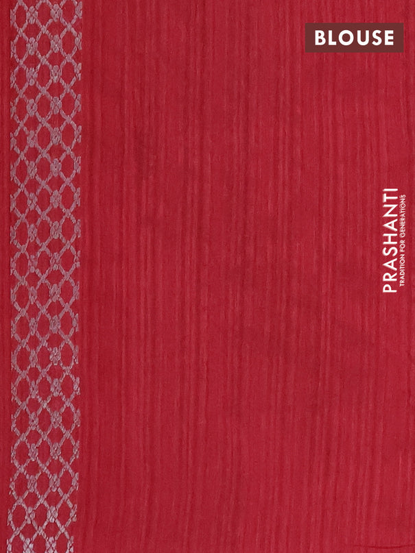 Banarasi semi matka saree maroon with woven buttas and zari woven piping border