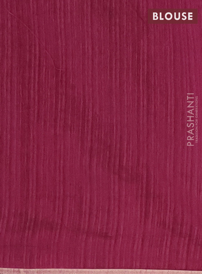 Banarasi semi matka saree wine shade with thread & silver zari woven buttas and zari woven piping border