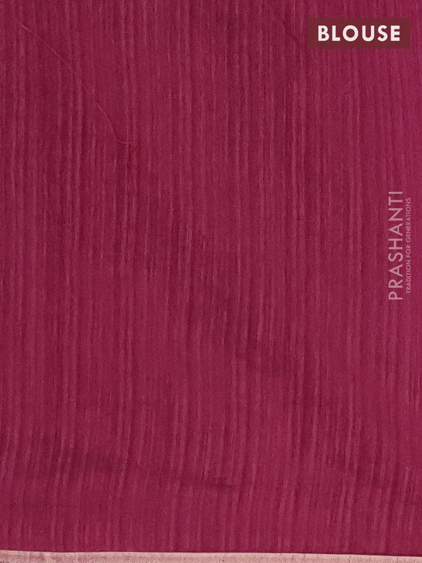Banarasi semi matka saree wine shade with thread & silver zari woven buttas and zari woven piping border