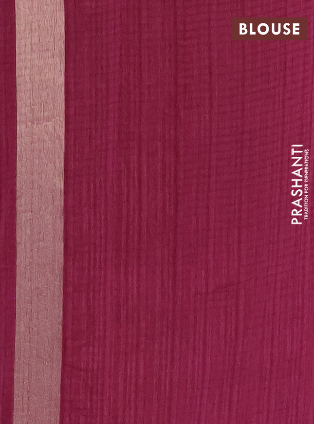 Banarasi semi matka saree wine shade with plain body and temple design zari woven border
