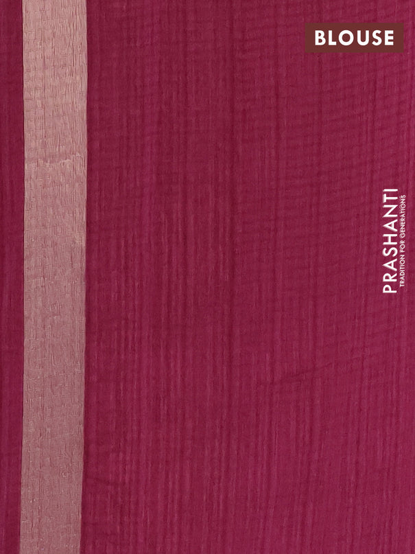 Banarasi semi matka saree wine shade with plain body and temple design zari woven border