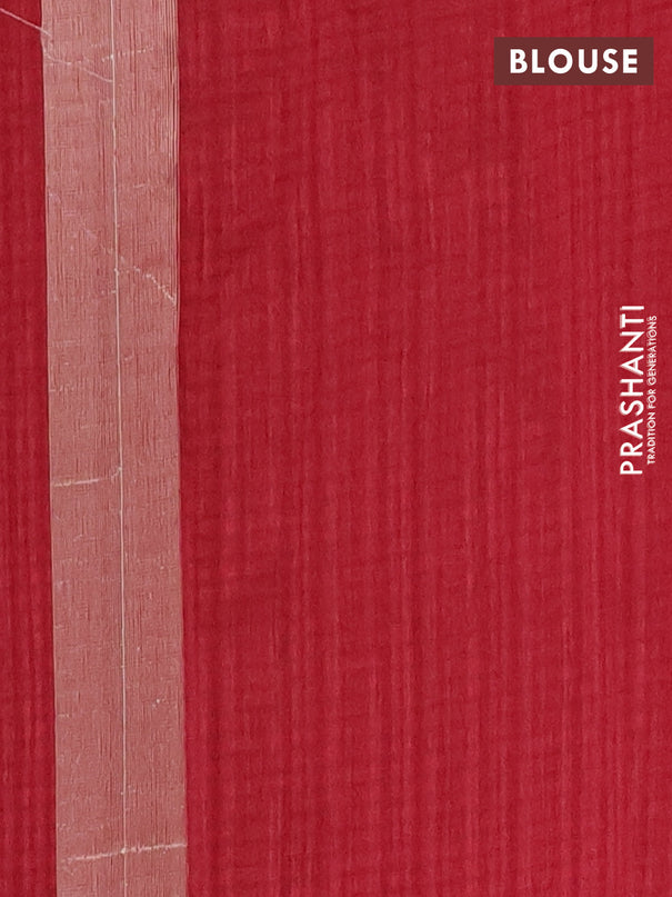 Banarasi semi matka saree maroon with plain body and temple design zari woven border