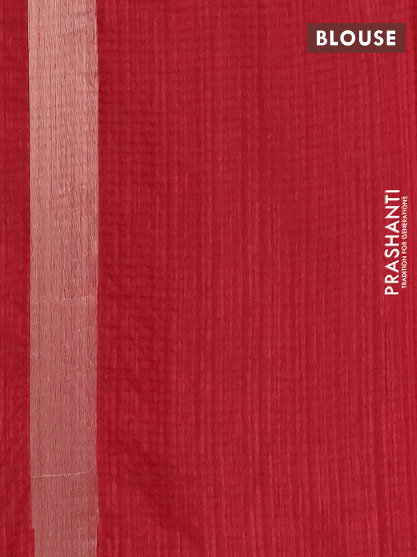 Banarasi semi matka saree maroon with plain body and temple design zari woven border