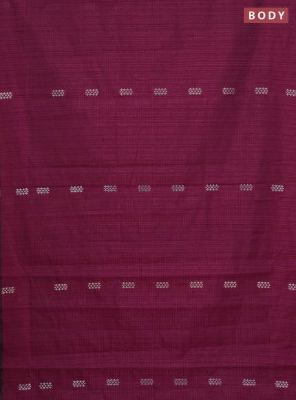 Banarasi semi matka saree wine shade with silver & gold zari woven buttas in borderless style