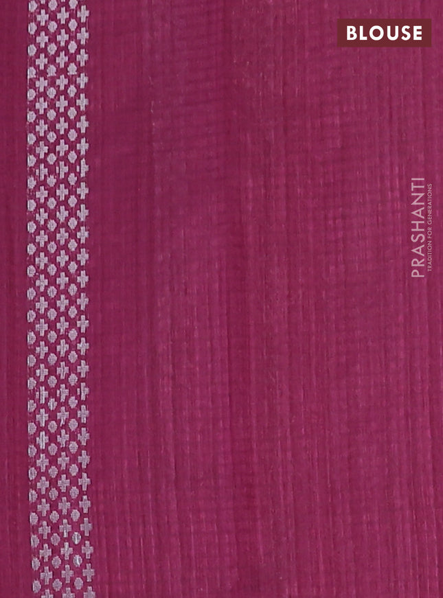 Banarasi semi matka saree wine shade with silver & gold zari woven buttas in borderless style