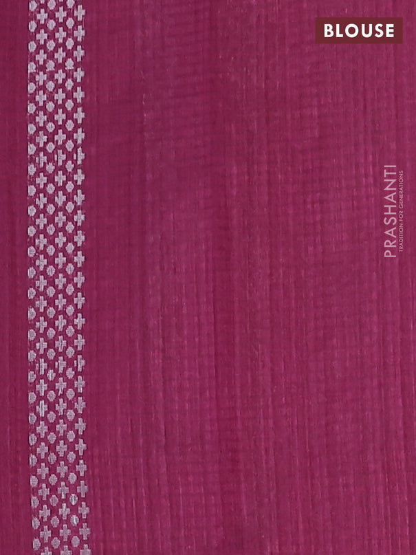 Banarasi semi matka saree wine shade with silver & gold zari woven buttas in borderless style