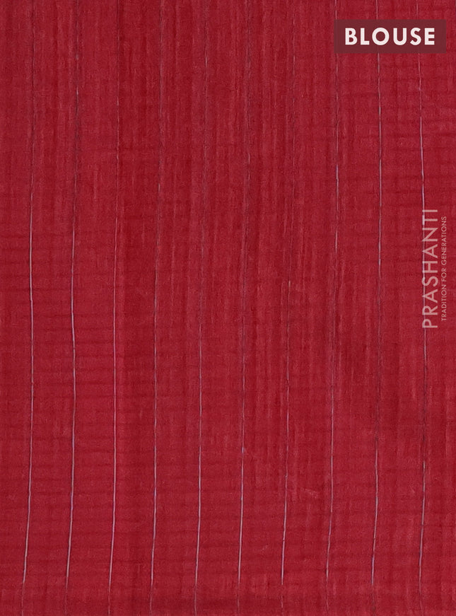 Banarasi semi matka saree maroon with silver & gold zari woven buttas and zari woven piping border