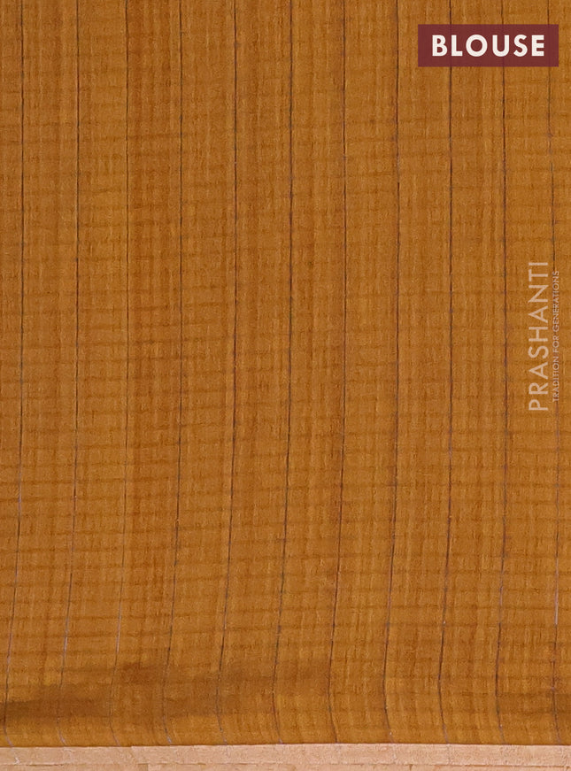 Banarasi semi matka saree dark mustard with silver & gold zari woven buttas and zari woven piping border