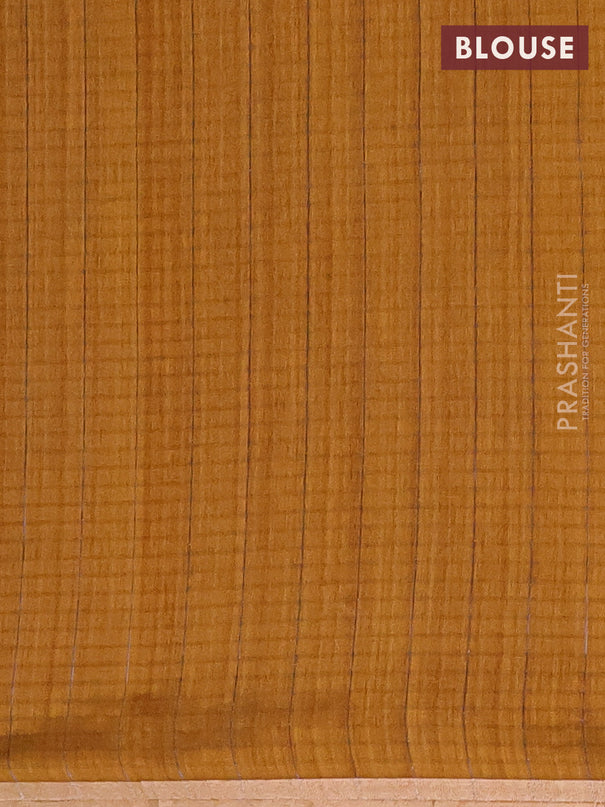 Banarasi semi matka saree dark mustard with silver & gold zari woven buttas and zari woven piping border