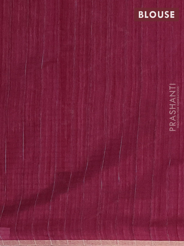 Banarasi semi matka saree wine shade with silver & gold zari woven buttas and zari woven piping border