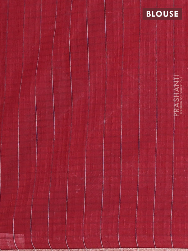 Banarasi semi matka saree maroon with silver & gold zari woven buttas and zari woven piping border