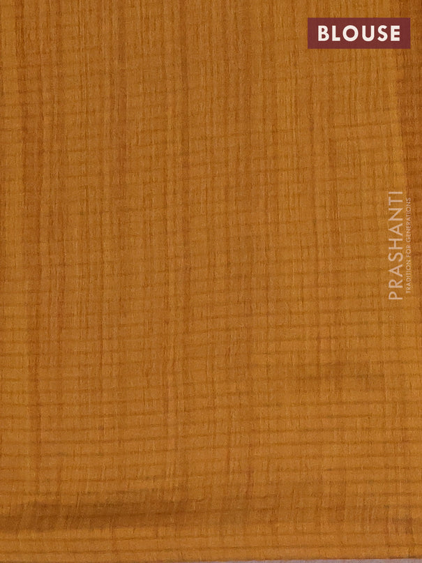 Banarasi semi matka saree dark mustard with silver & gold zari woven buttas and zari woven piping border