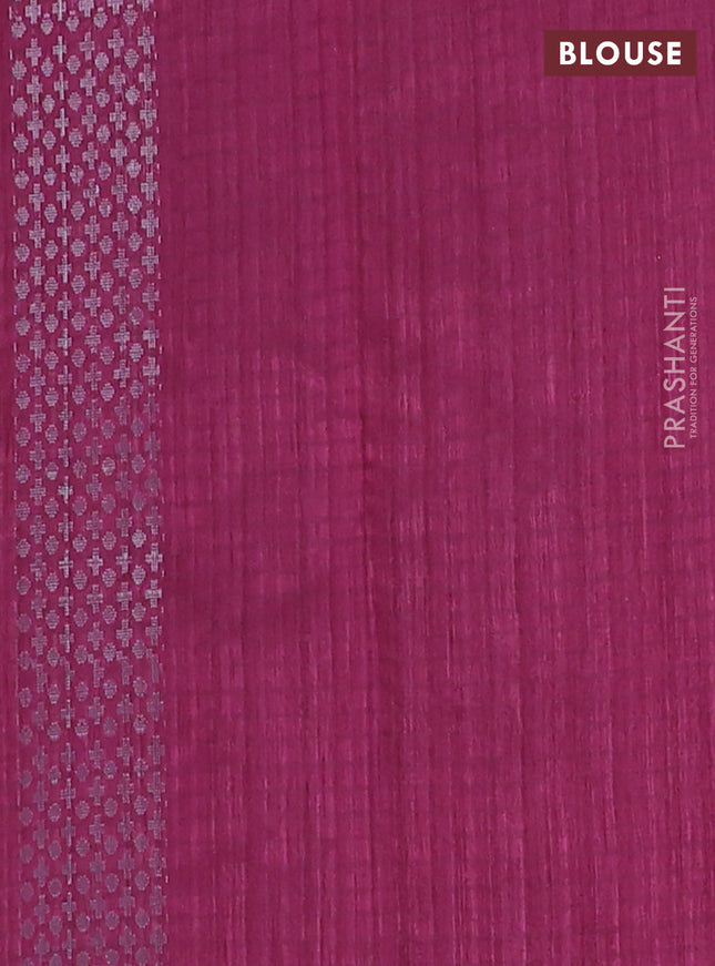 Banarasi semi matka saree wine shade with silver & gold zari woven buttas and zari woven piping border