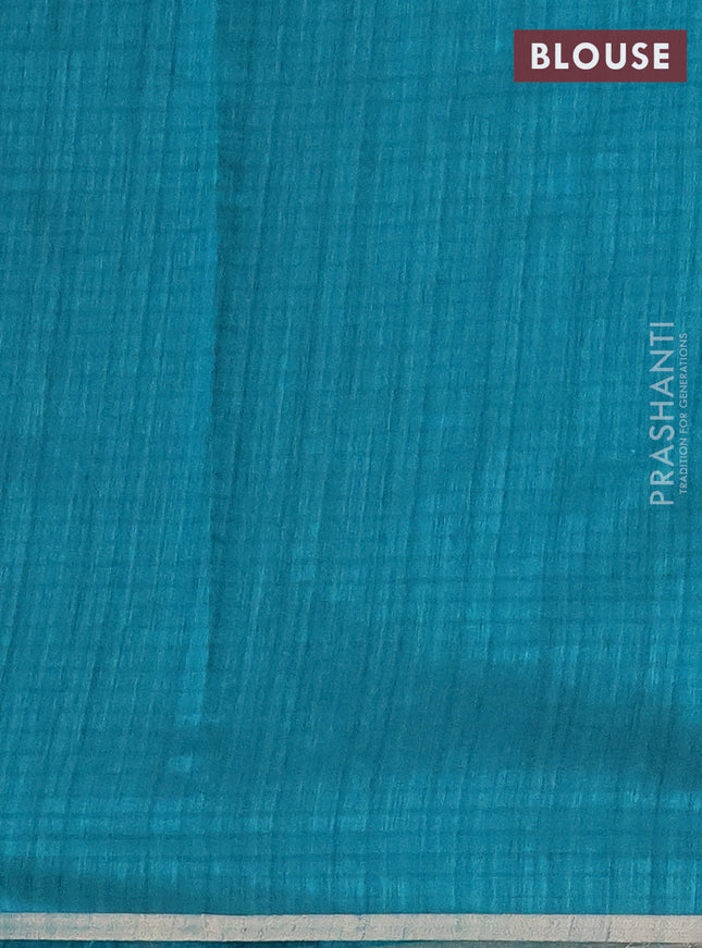 Banarasi semi matka saree teal green with silver & gold zari woven buttas and zari woven piping border