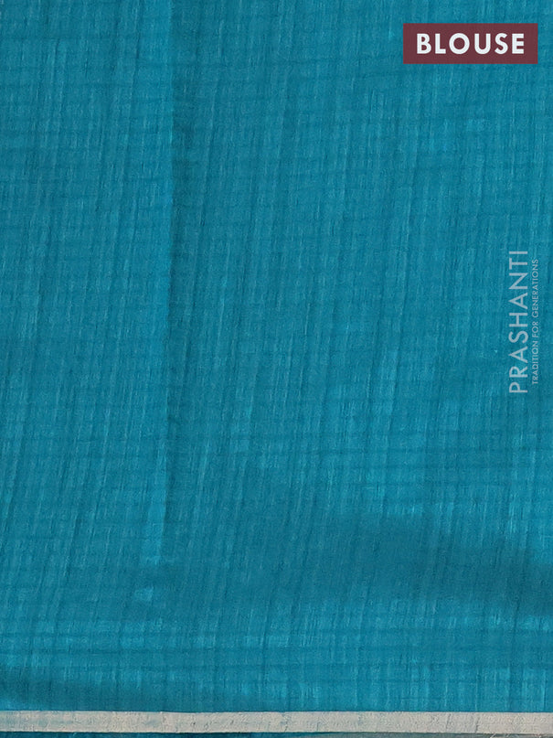 Banarasi semi matka saree teal green with silver & gold zari woven buttas and zari woven piping border