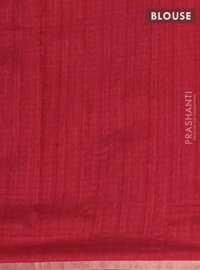Banarasi semi matka saree maroon with silver & gold zari woven buttas and zari woven piping border