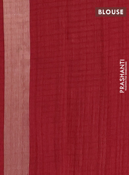 Banarasi semi matka saree maroon with silver & gold zari woven buttas and temple design zari woven border