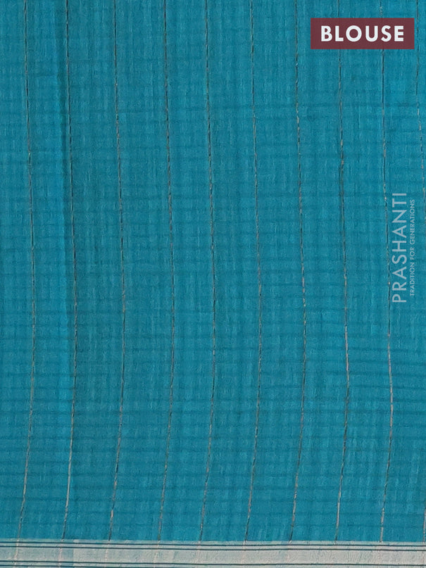 Banarasi semi matka saree teal green with thread & zari woven buttas and woven border