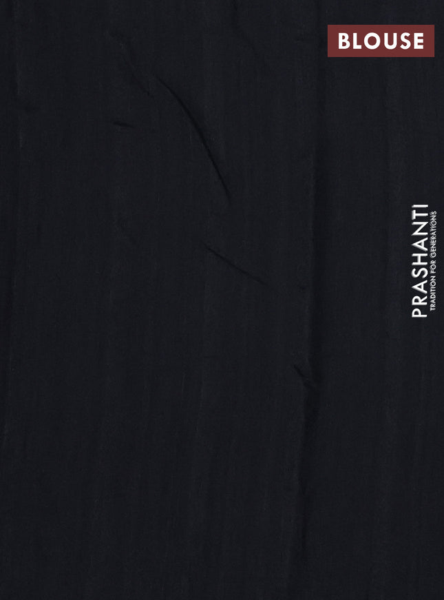 Semi tussar saree black with kalamkari applique work