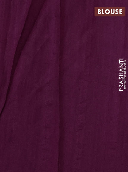 Semi tussar saree purple with kalamkari applique work