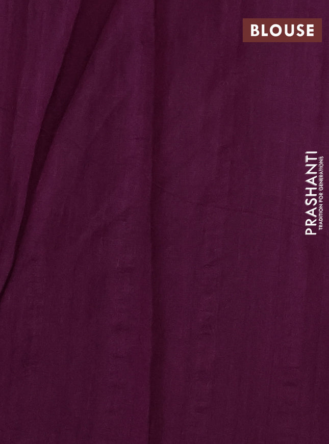 Semi tussar saree purple with kalamkari applique work