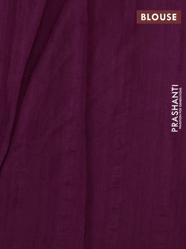 Semi tussar saree purple with kalamkari applique work