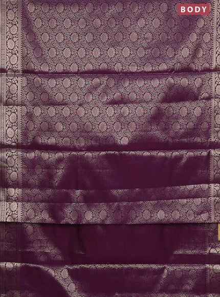 Semi soft silk saree purple with allover zari woven brocade weaves -Without blouse